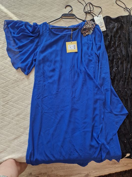 Официална синя рокля Fiesta Woman Espana и Рокля ZARA черна с мъниста