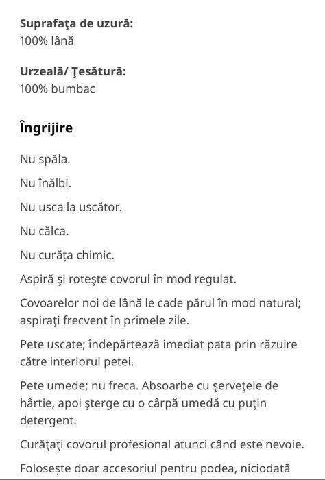 NOU! Covor IKEA țesătură lână, lucrat manual