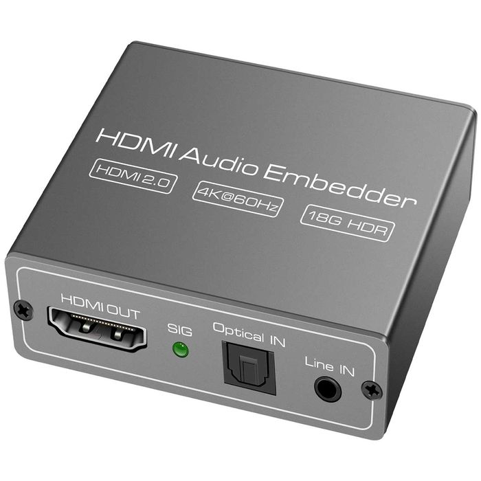 HDMI Audio Embedder Inserter Digital Analogic 4K60Hz 18Gbps HDRHDCP2.2