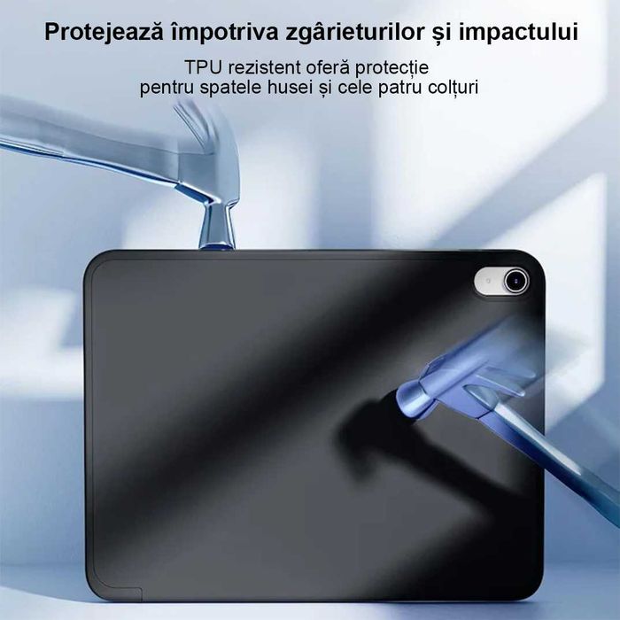 Husă de protecție pentru iPad 11″ (generația 11, 2025 – A16) și iPad 10,9″ (generația 10, 2022), cu suport pliabil, spate ultra-subțire