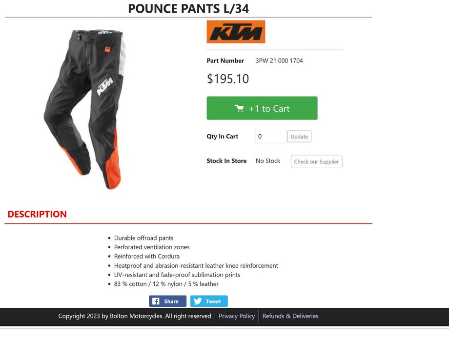 Pantaloni Noi KTM originali Marimea L , Livare imediata echipament KTM