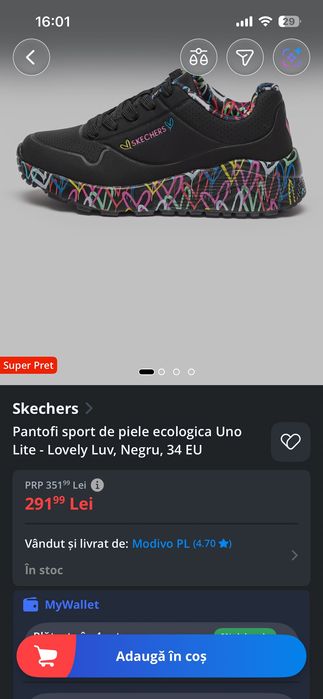 Skechers UNO LITE - Lovely Luv, negri, nr. 34, originali, aproape noi