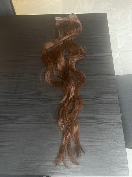 Светлокестенява естествена индийска коса 70см 200гр