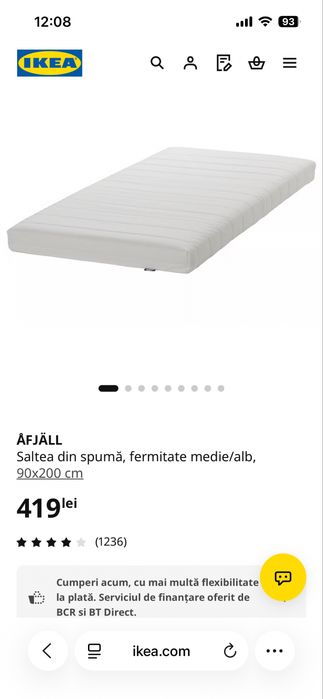 Pat dublu divan ikea hemnes