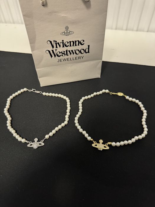 Set Coliere Vivienne Westwood Pearl Silver & Gold