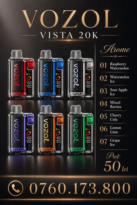 Narghilea / Vape-uri / Țigări electronice / E-shisha – VOZOL VISTA 20k

•Produse 100% originale, sigilate
•Până la 350.000 de fum