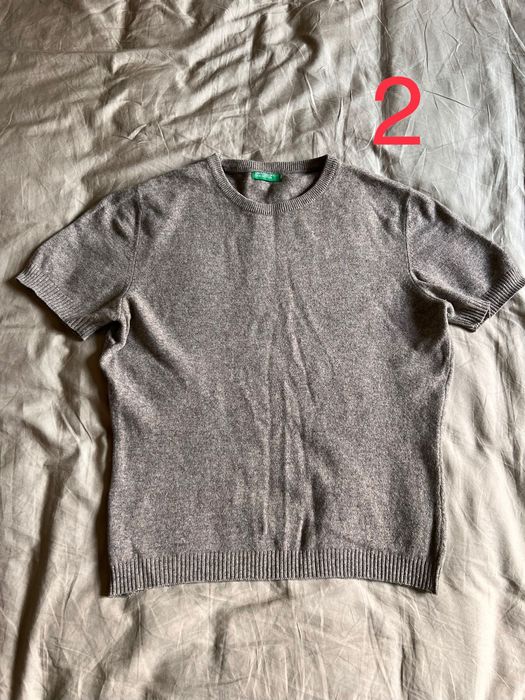 Benetton шерстяной свитер кардиган белый красный черный серый Бенетон