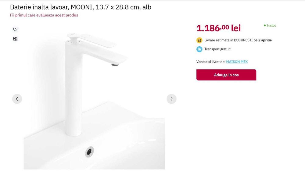 Baterie lavoar, MOONI,(Super Ofertă).