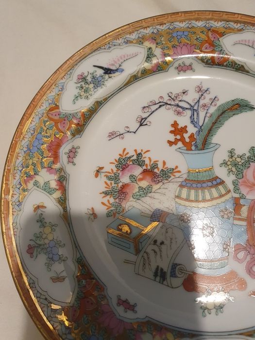 Farfurie plata china 1900 poleita cu Aur