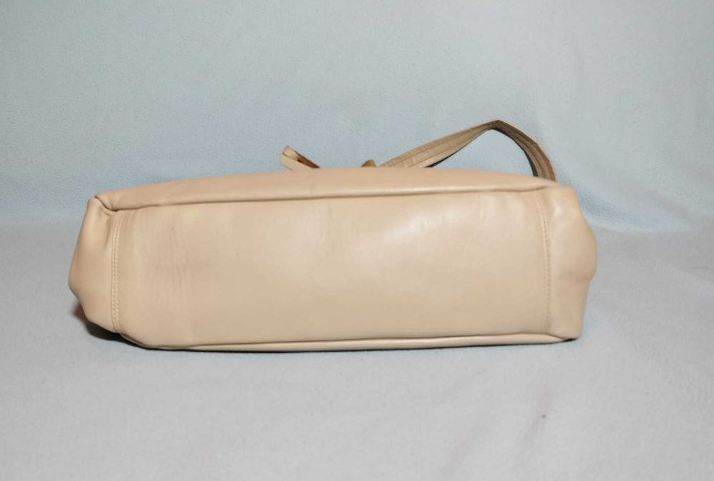 Geanta piele naturala nude