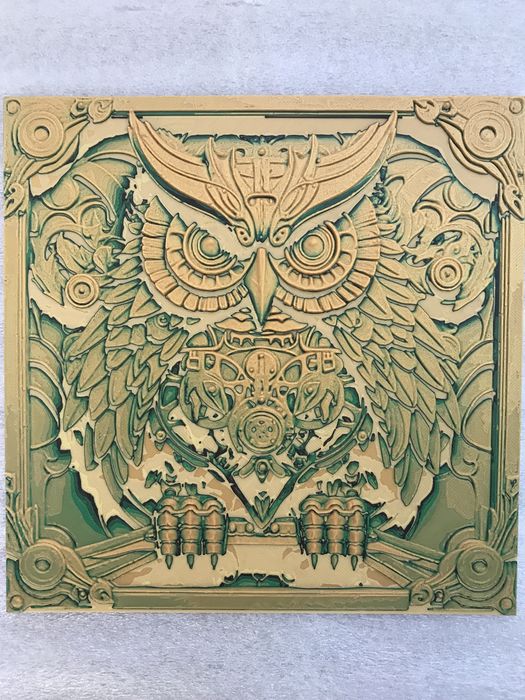 Hueforge детайлен цветен 3д печат Механичен Бухал