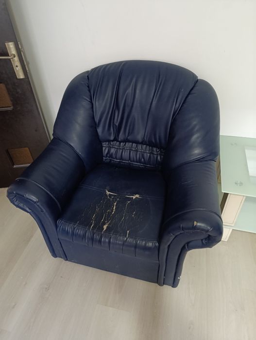 Canapea colțar piele fotolii