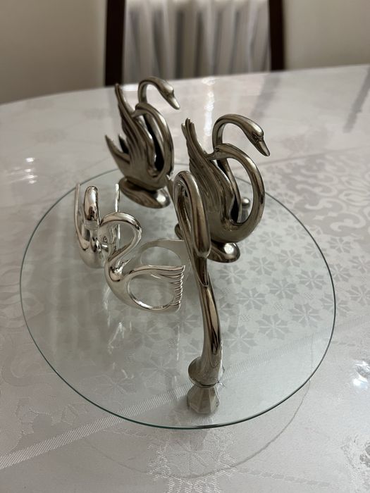 Тортница, салфетницы из мельхиора