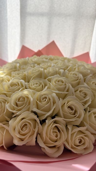 мыльные розы 101 роза белый