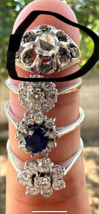 Inel platina cu un diamant central 0,5 karate vintage