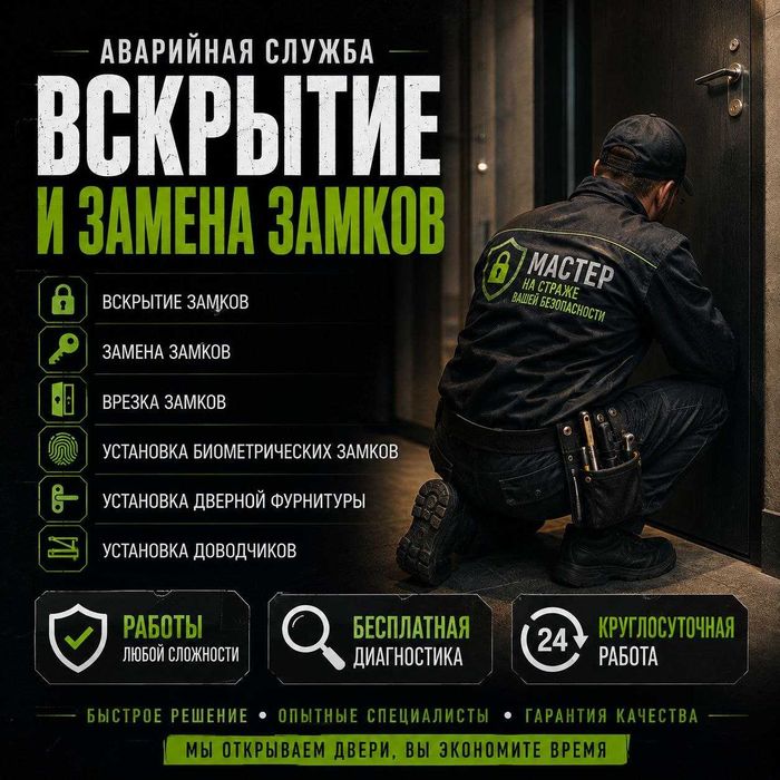 Аварийное вскрытие-замена замков-врезка-ремонт-двери-открыть авто-сейф