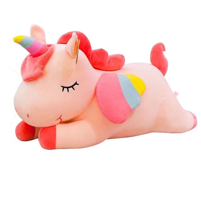 Плюшен Еднорог, 35см, Розов, Бял , Жълт