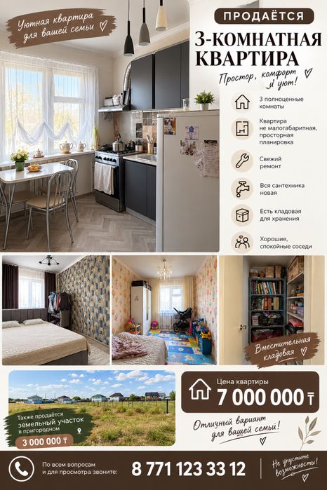 3-комнатная квартира