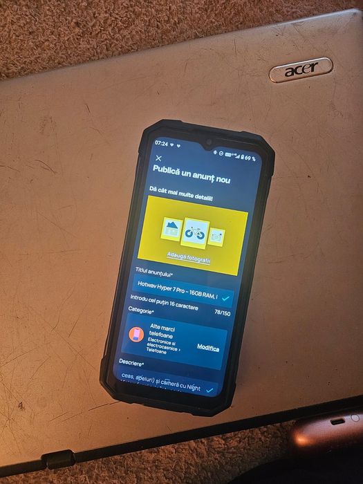 Hotwav Hyper 7 Pro – 16GB RAM, Baterie 10800 mAh, impecabil (Factură/Garanție)