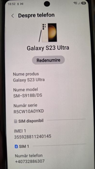 Galaxy S23 Ultra alb perlat