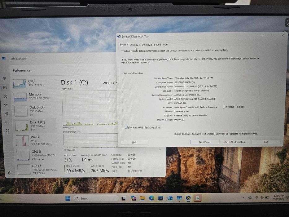 Asus Tuf A15 Ryzen 5 1650Ti 4Gb / Amanet Cashbook Galati