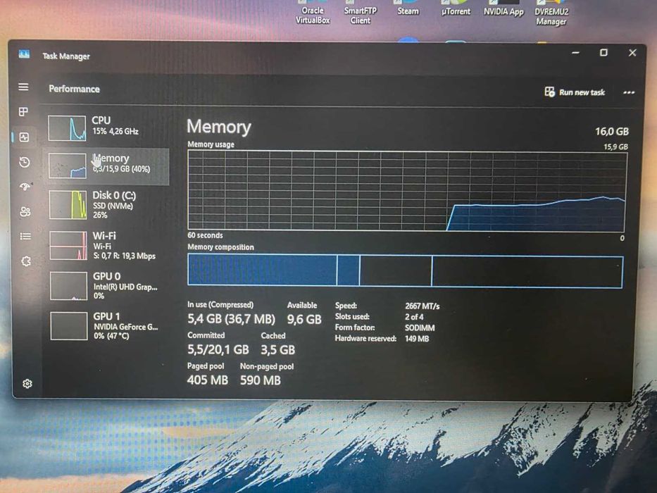Laptop ROG G731GT - i7 9750h - 16 GB RAM 2666Mhz - SSD M.2 256 GB - Gtx 1650 4GB
