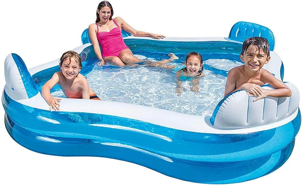 Надуваем басейн Swim Centre INTEX, 229 х 66 см, 4 седалки, PVC, безопа