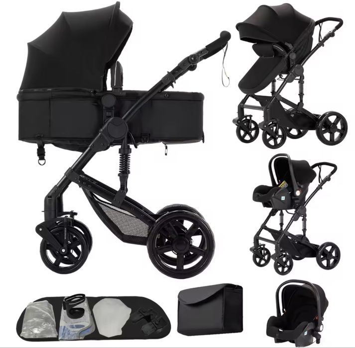 Carucior Carut Bebe Bebelus 3 In 1 Landou Scoica Pliabil Smart Multifunctional Aluminiu NOU