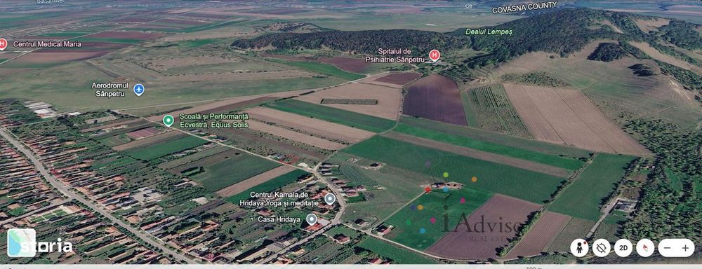 Teren intravilan de vânzare | 938 mp | Front stradal 36 ml | Sânpetru,