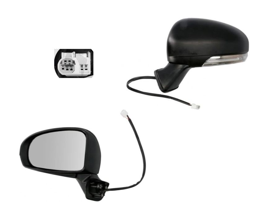 Oglinda exterioara Toyota Prius 05.2009-2011 Partea stanga/dreapta Crom Asferica Electrica Cu Incalzire 87940-47190, carcasa grunduita, 7 pini, cu semnalizare