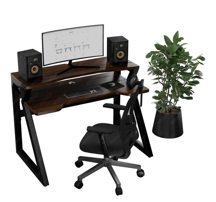 Компьютерный стол металл и дерево