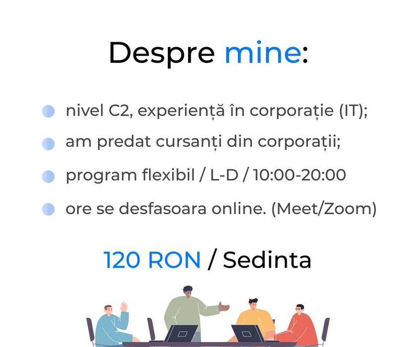 Meditații Engleză Online - Folosită în Corporații, Business sau Conversațional.