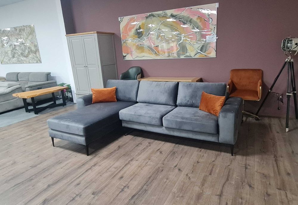 ПРОМОЦИЯ!!! Сив ъглов диван от плат Merlin