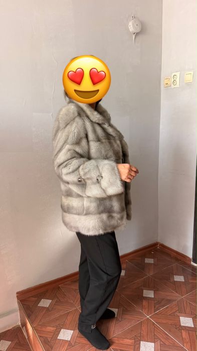Норковая шуба серый цвет