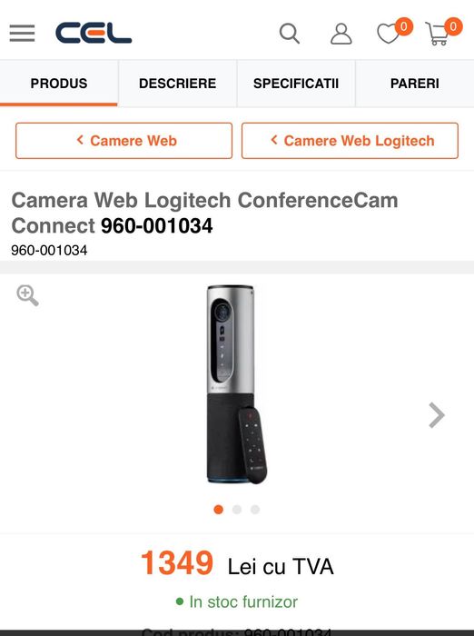 Cameră chat/ videoconferință Logitech ConferenceCam FullHD
