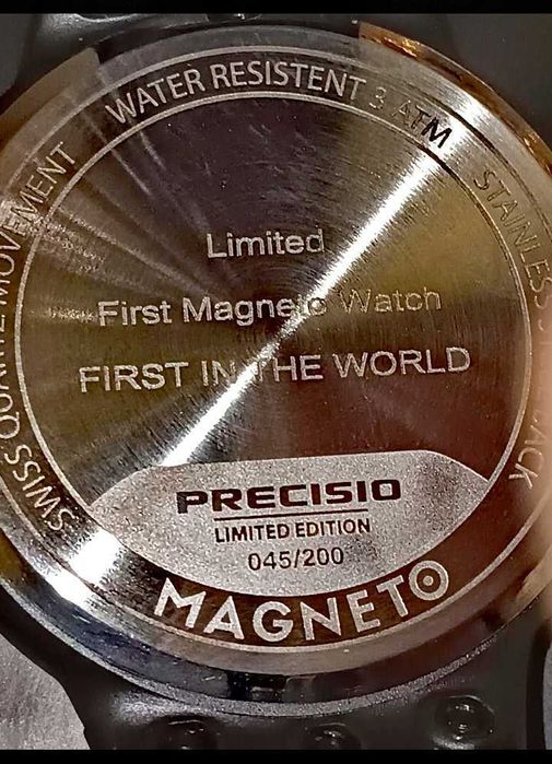 Ceas Magneto Precisio Black- editie limitata,  cuart si magnetic,