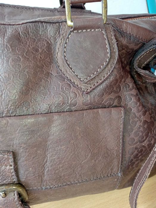 Чанта шоколадово кафяво естествена кожа