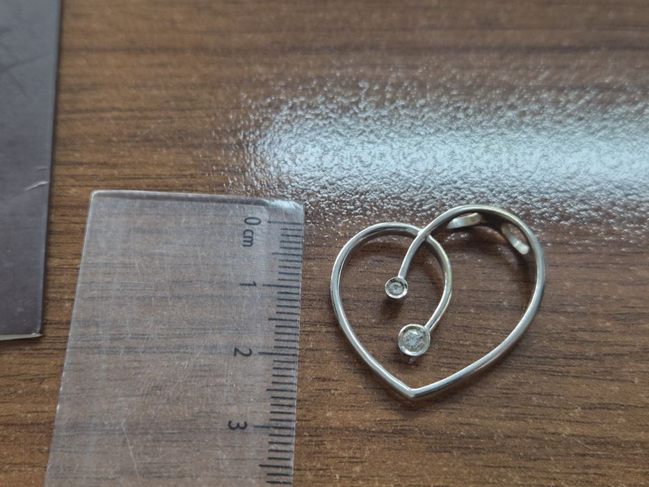 Бижу Valentin 18k бяло злато с диаманти