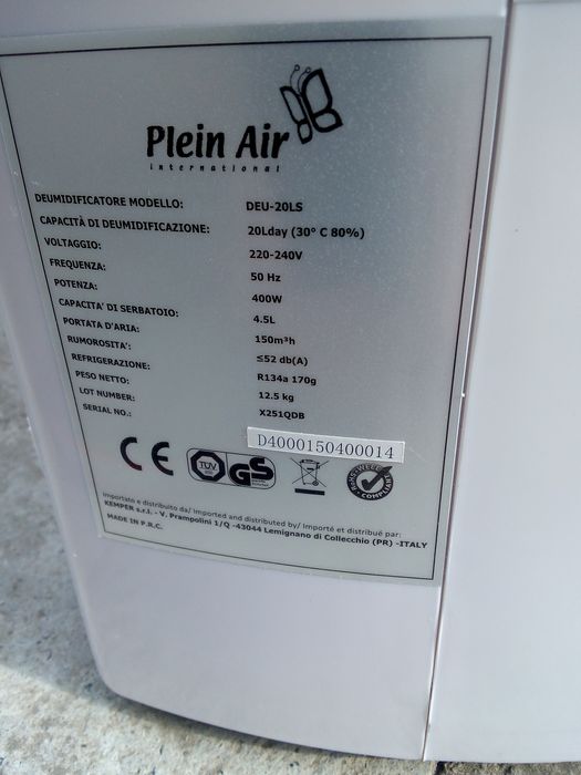 Dezumidificator plein air DEU-20LS 20l/24 h