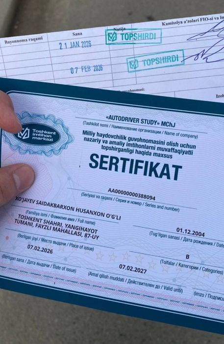 Автомактаб 2026 йил янги дастур буйича.