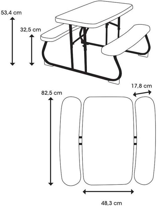 Masa pentru copii Lifetime Crem Pliabil Picnic 82,5 x 53,5 x 90 cm Otel Plastic