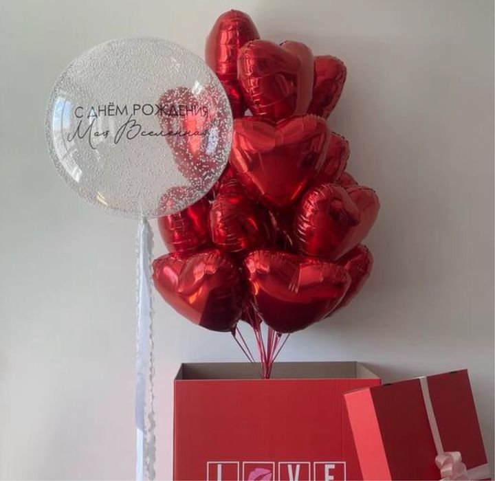 Гелевые красные сердца по 990 тг