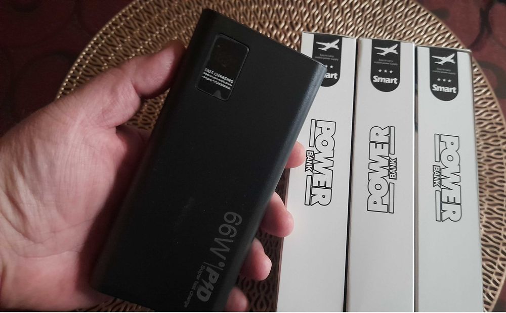 Baterie externa 20000  30000 80000mA powerbank fast charge cu display