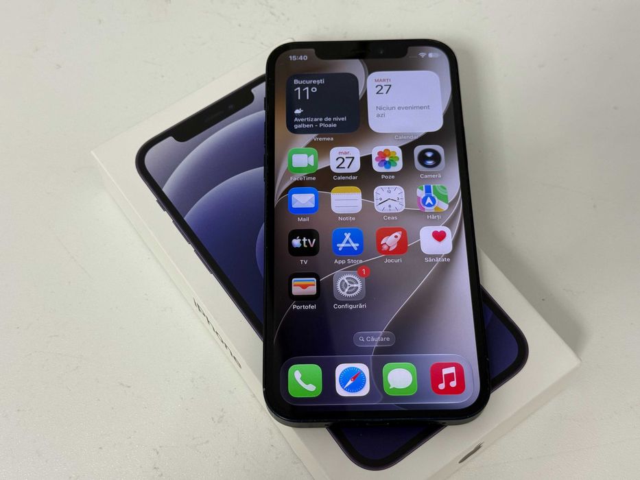iPhone 12, Black, 128Gb, Liber de retea | Cod - G1031
