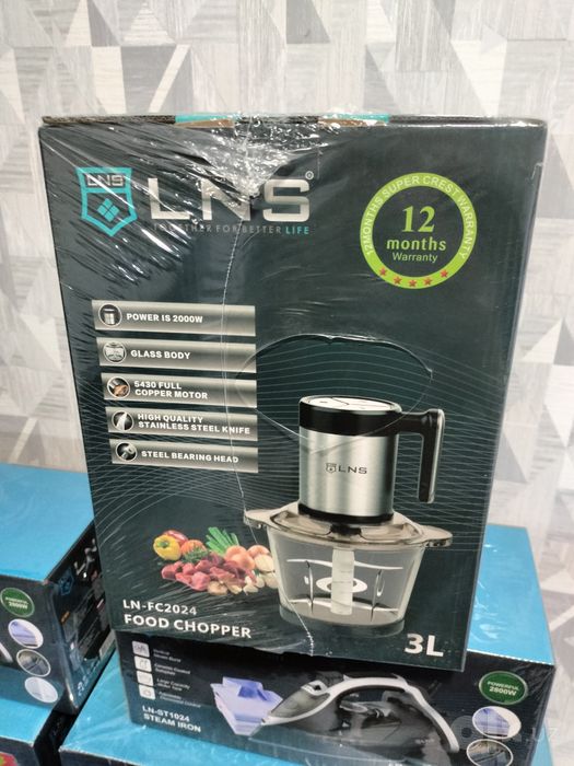 LNS Blender 1000W + Food Chopper 3L 2000W — yangi, kafolatli