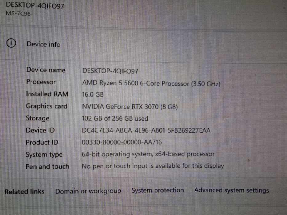 Set PC gaming RTx 3070