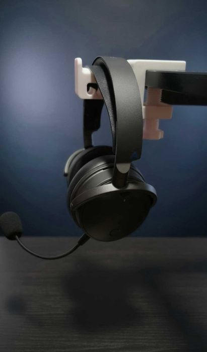 Suport casti reglabil cu prindere sub birou, printat 3D, headset