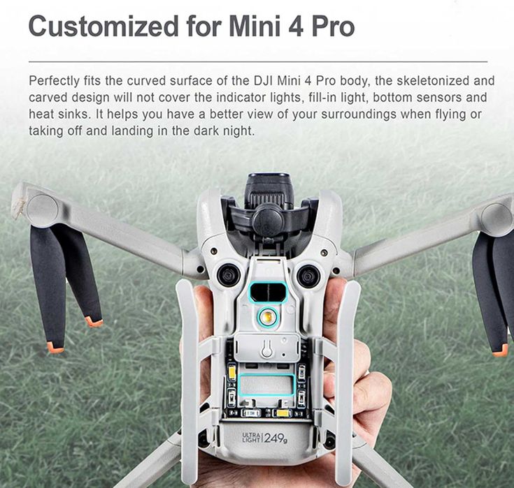 Сгъваем колесник ZLYLVRC с LED светкавица за DJI Mini 4 Pro Drone