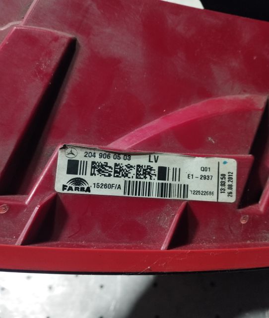 Lampa / Tripla stop dreapta pe aripa 204 906 05 03 Mercedes-Benz C-Cl