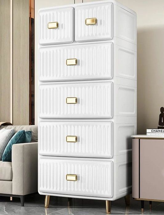 Шкаф для хранения 5ти этажный  в европейском стиле с выдвижными ящикам